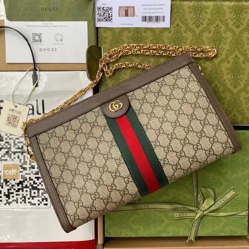 gucci手拿包手抓包古琦织布链条包