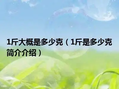 1斤大概是多少克(1斤是多少克简介介绍)_好房网