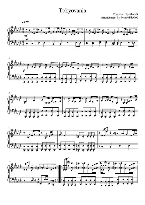 tokyovania(ink sans)钢琴谱-hyk090307-虫虫钢琴