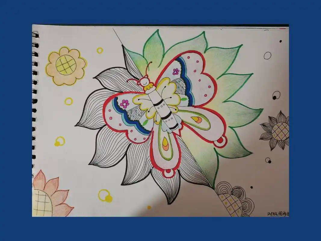 幼儿园主题画50幅 新更《对称图形创意画》 《森林之王》 《春天的花