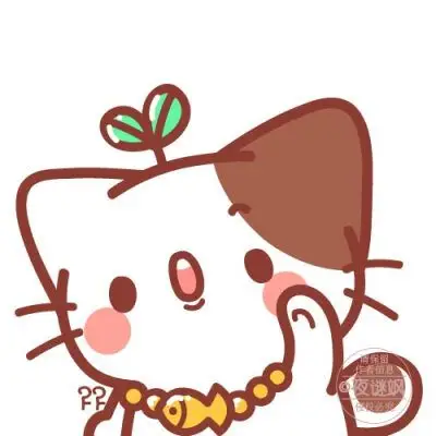 ff花园夜原创手绘【喵咕酱】招手系列头像4.呆萌喵星人.