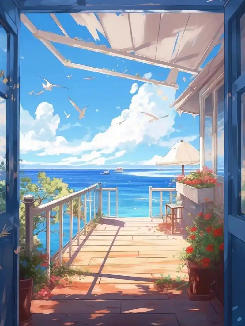 一起看海吧|插画|壁纸|治愈系大海|阳光 一海千城梦, 一梦海千城.