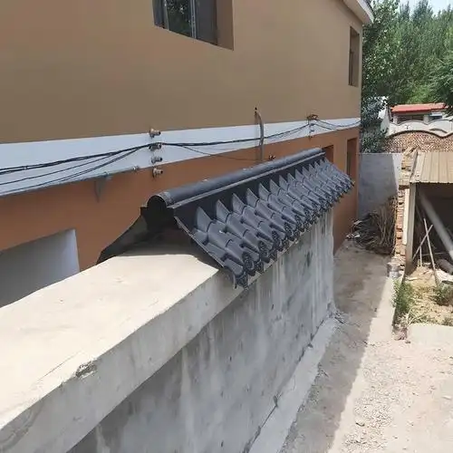 一体仿古双面围墙瓦墙头瓦树脂塑料瓦外墙院墙压顶瓦压帽瓦片1米灰