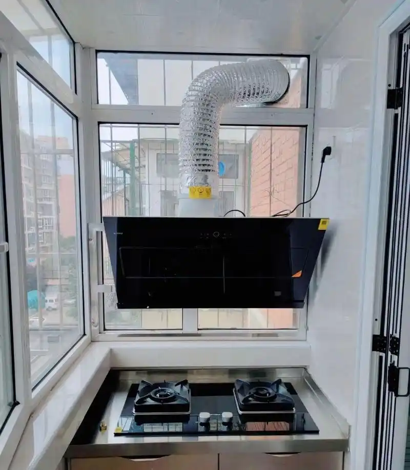 窗户上挂烟机 油烟机遇到窗户,这样做完美解决!评论区聊一聊