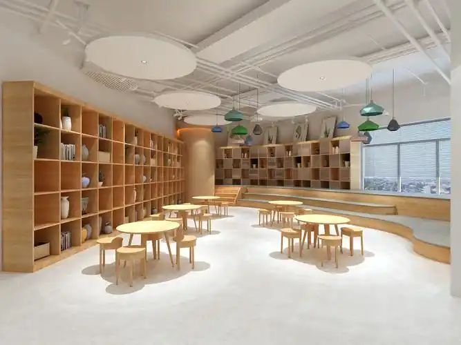 早教幼儿园托育装修设计教育艺术培训机构室内设计效果图施工设计-猪