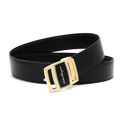 salvatoreferragamo/菲拉格慕 黑色男士双面可调节腰带皮带 694747