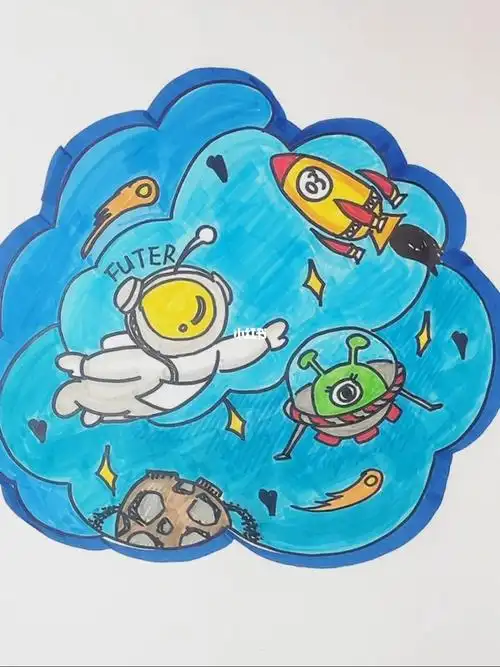 简笔画太空探索