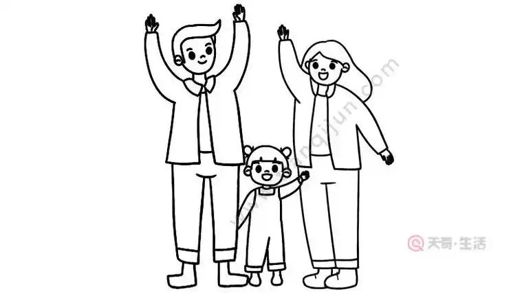 家庭日简笔画的教程