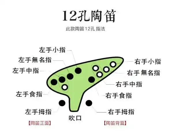 12孔中音c调陶笛 翘尾款 ac04