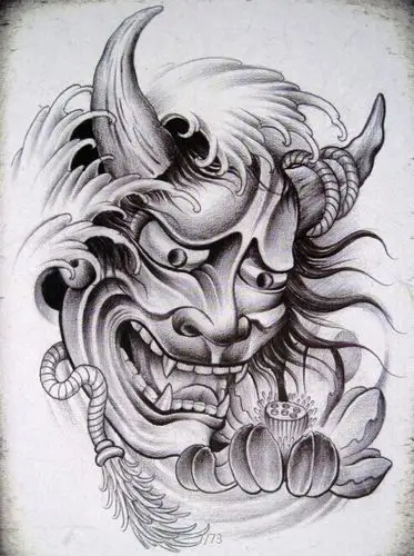 般若莲花纹身手稿