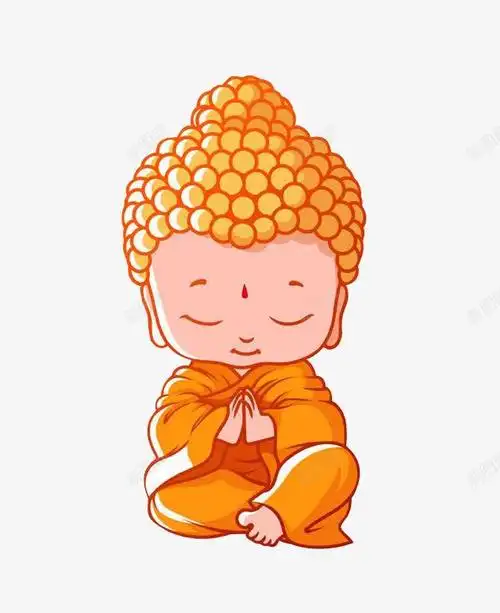 卡通q版释迦牟尼佛双手合十坐像