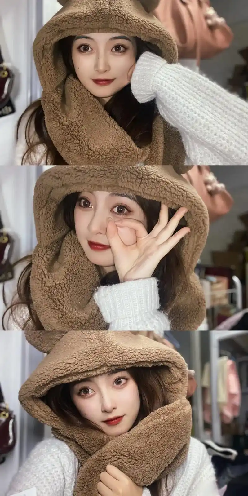 请查收女友壁纸#甜系女孩  #三分屏壁纸 - 抖音