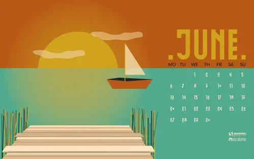 日落对于记忆-2016年六月日历桌面壁纸