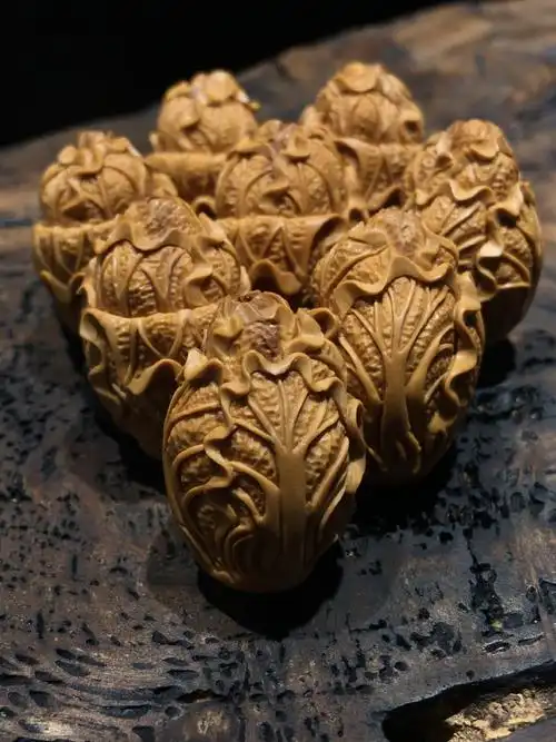 招百财橄榄核百财(白菜)手串 橄榄胡手串手链 文玩核雕白菜手串