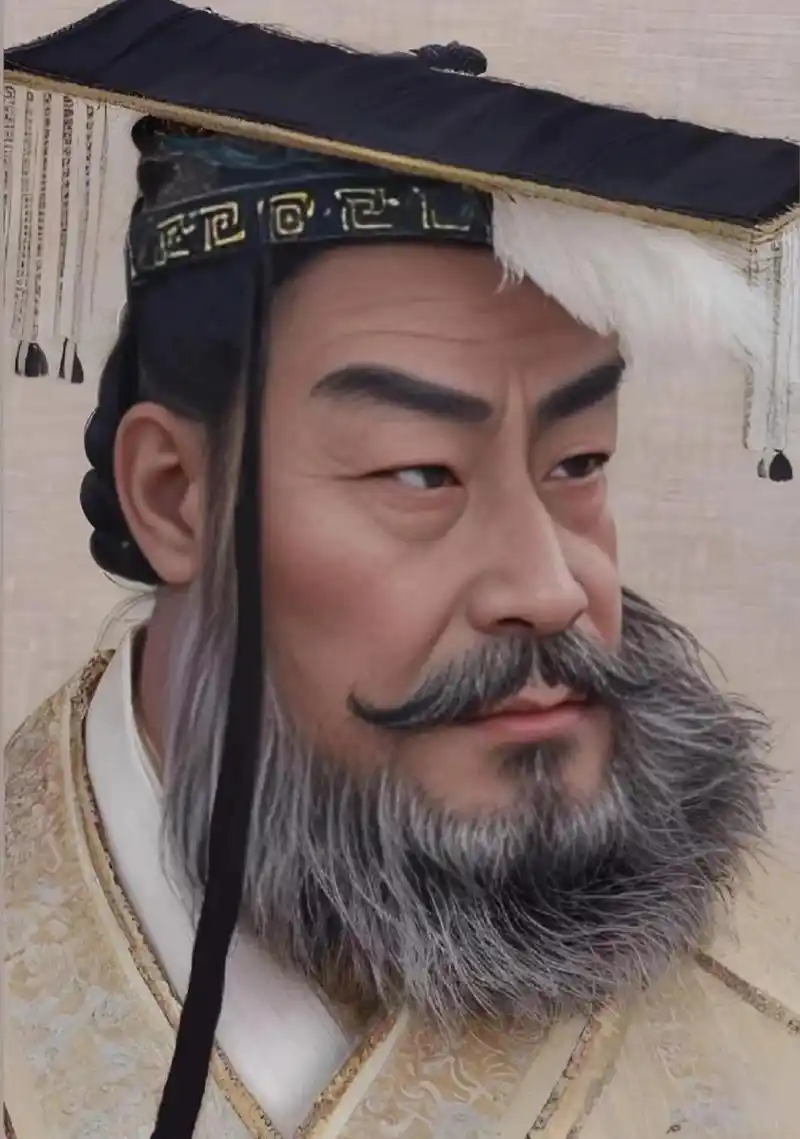 这幅秦始皇的画像是由人工智能生成的,展现了这位千古一帝的威严和