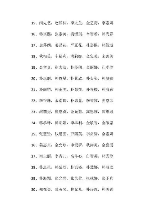 好听又可爱的韩国女孩名字大全