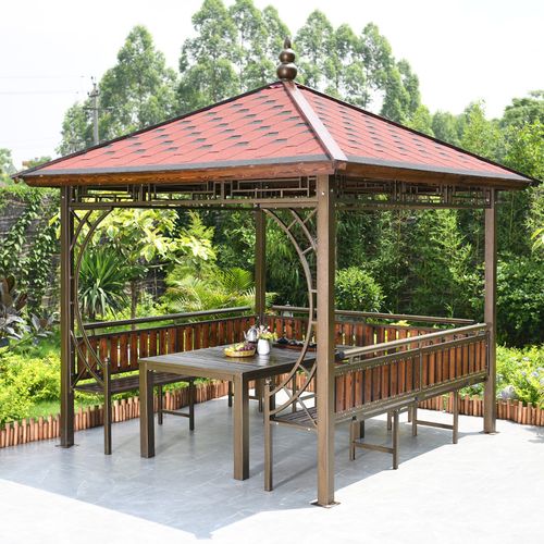 藤朝户外铁艺凉亭庭院休闲亭子花园遮阳移动木屋凉亭