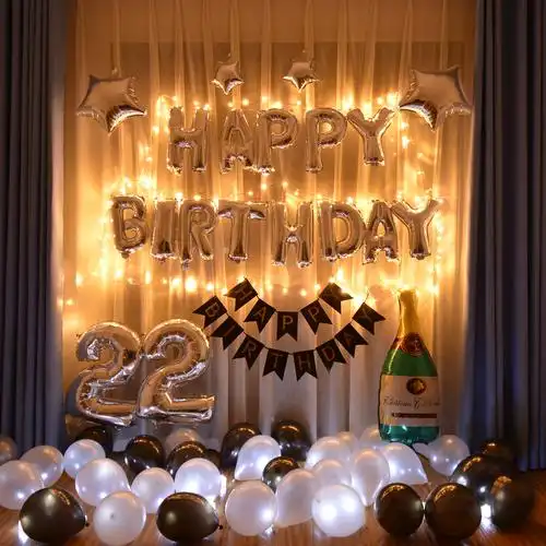 生日气球快乐派对装饰品宝宝周岁场景布置网红ins气球