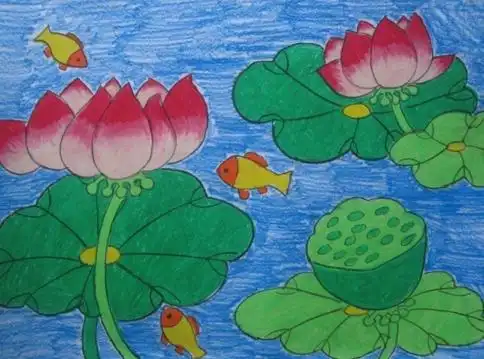 夏天的景色儿童画_多彩的夏天