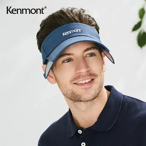 卡蒙男士伸缩空顶防晒遮阳帽夏季户外无顶太阳帽防紫外线跑步帽子