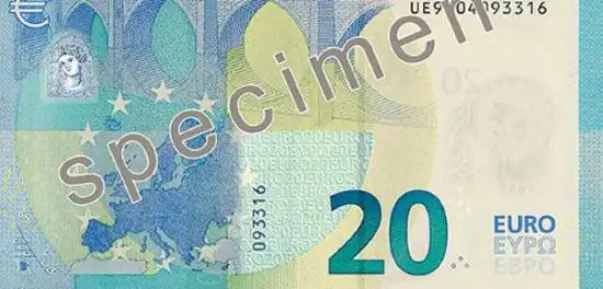 欧洲央行公布新版20欧元纸币 今年11月发行(组图)