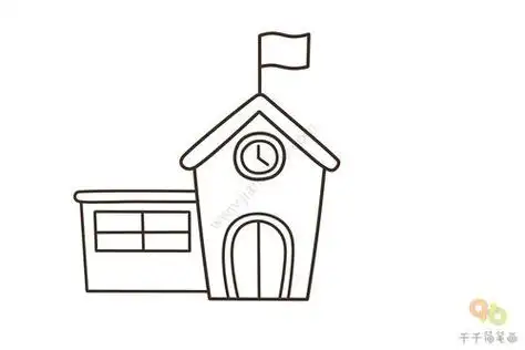 图片学校校门口的简笔画学校大门简笔画女孩走进校门简笔画学生忙补习