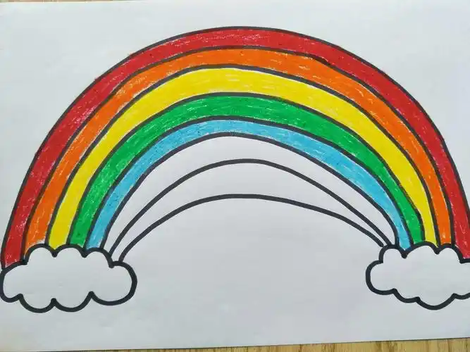 斗山镇永铭幼儿园停课不停学,给孩子们安排的亲子绘画《美丽的彩虹》