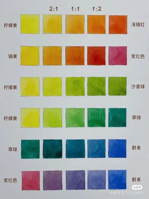水彩调色色卡呐呐呐
