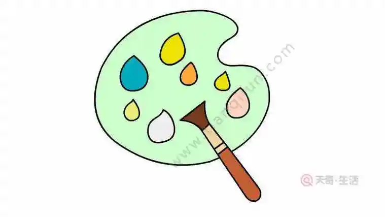 画画之前要准备哪些材料呢 画一个调色盘吧 简笔画教学