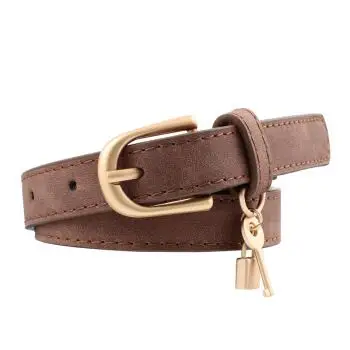 磨砂舒适优雅女士皮带气质百搭腰带创意钥匙锁吊坠裤腰带潮人多色腰带