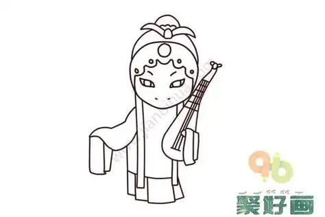 戏曲人物彩色简笔画