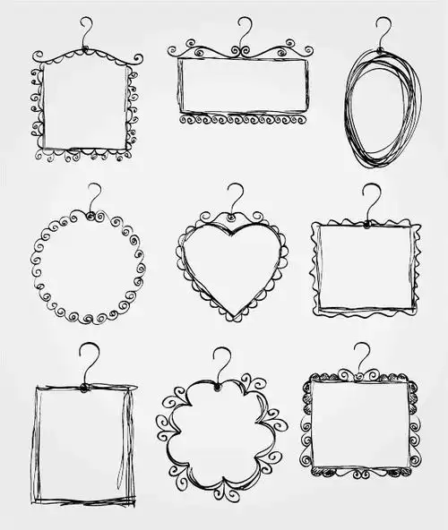 简单实用的黑白素材(简笔画,边框)