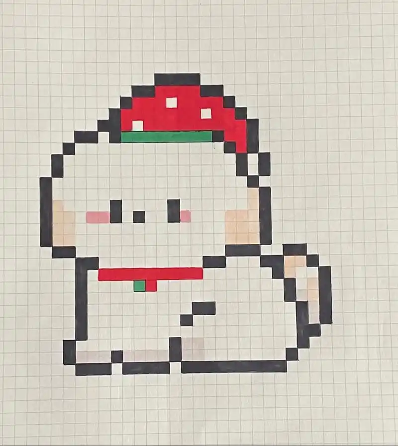 像素画教程:圣诞树小狗98.#格子画 #像素画教程 #图文种 - 抖音