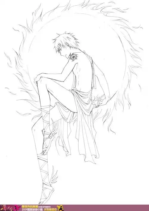 太阳神阿波罗的简单的简笔画