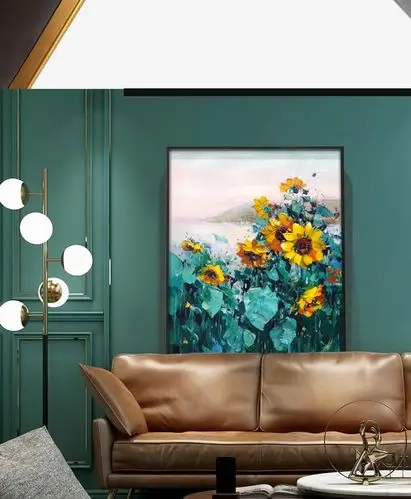 玄关装饰画走廊过道现代简约入户纯手绘油画入户玄关装饰画现代简约