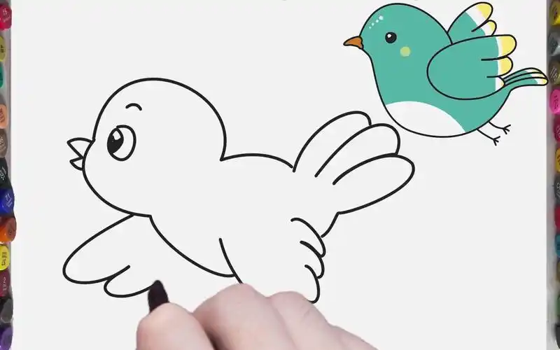 教你画两只飞在天上的小鸟简笔画