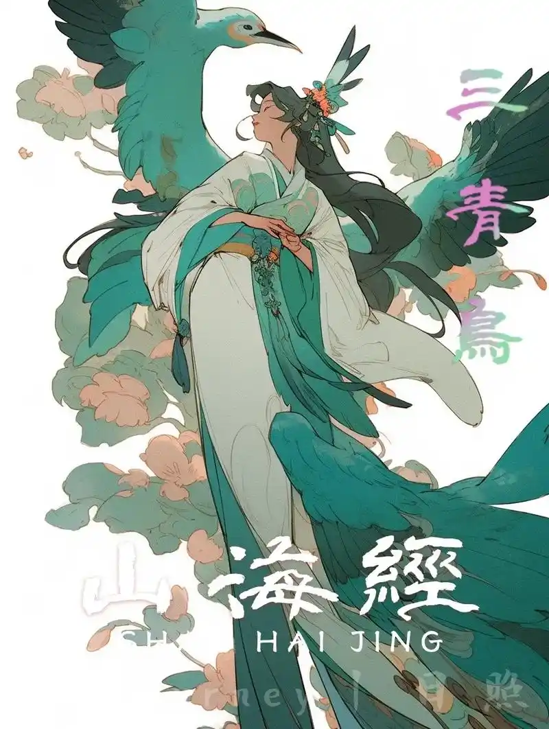 山海经异兽录|瑞兽三青鸟.#创作灵感 #我那迷人的老祖宗 # - 抖音