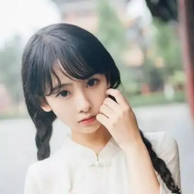 可爱真人扎两个辫子的女生头像
