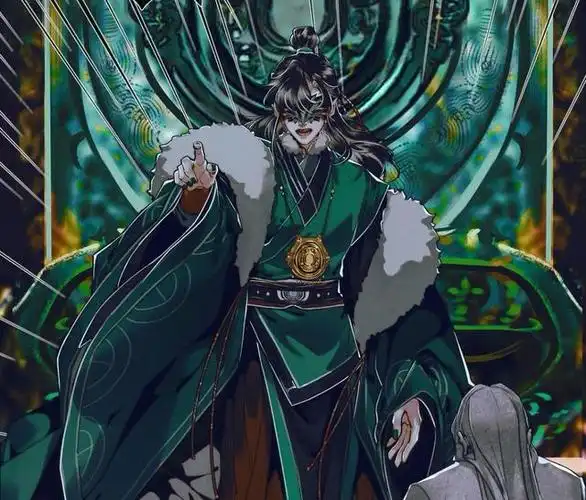 天官赐福漫画中,花城把郎千秋变成不倒翁后,带着谢怜一起来到戚容老巢