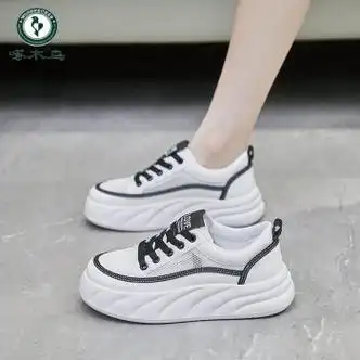 增高女士休闲鞋子女透气旅游鞋运动鞋品牌断码特价白黑品牌断码特价37