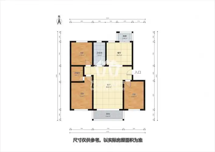 馨苑小区3室2厅1卫138.98㎡南北192万