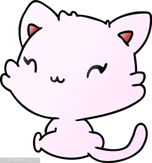梯度卡通可爱可爱的小猫