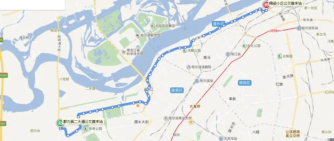 哈尔滨公交12路怎么走新调后