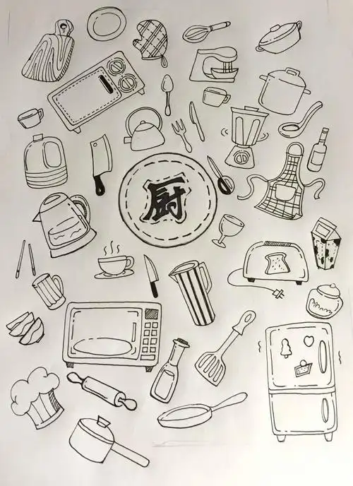 零基础学画画|简笔画画出厨房的物品