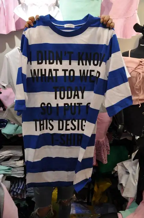 superbly 女士宽松条纹字母t恤均码19000