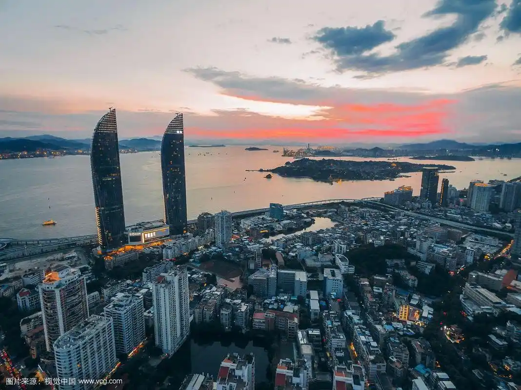 航拍厦门城市风光