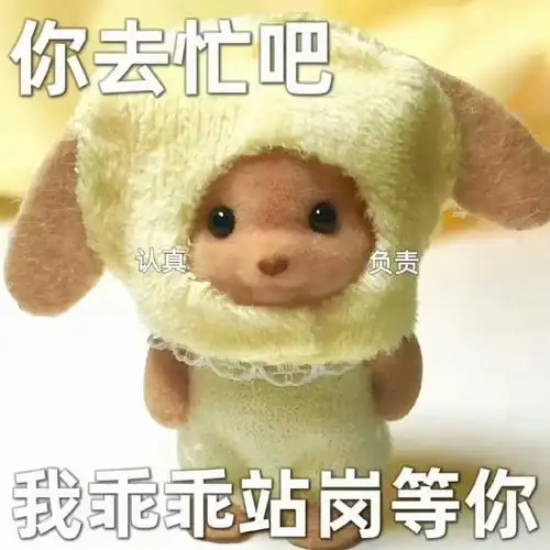 搞笑表情包  你去忙吧,我乖乖站岗等你