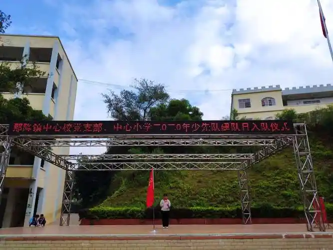 灵山县那隆镇中心小学2020年入队仪式活动精彩瞬间