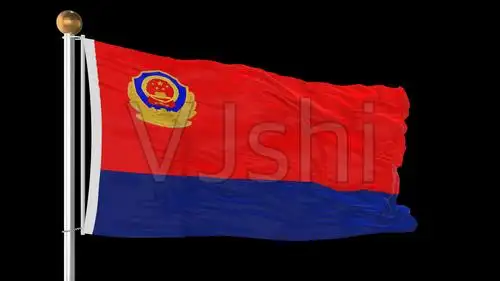 警察旗帜无缝循环_3840x2160_高清视频素材下载(编号