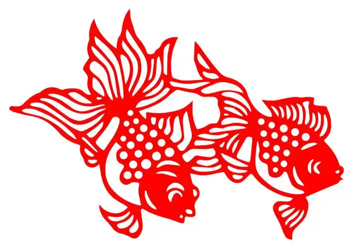 吉祥金鱼鲤鱼莲藕祥图不干胶窗花剪纸吉祥春春节喜字
